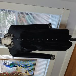 Vintage Coco Blanco Velvet Leopard Collar and Cuff Dress SZ: 16